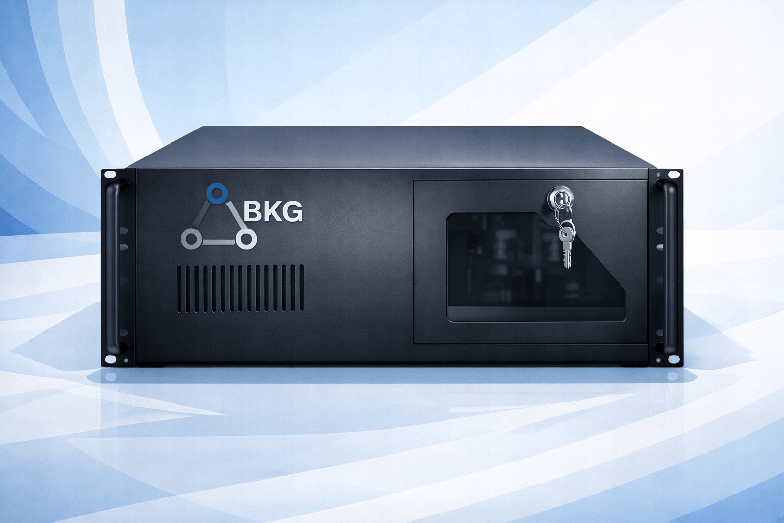 BKG KI-Box Hardware von schräg oben fotografiert.